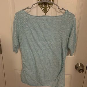 Quarter sleeve striped top